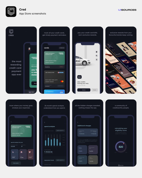 Cred Payments & Checkout Screenshots UI Sources